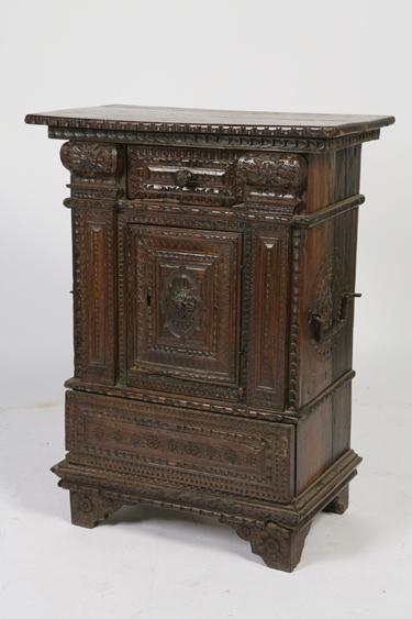 Appraisal: AN ITALIAN CARVED SIDE CABINET with a rectangular top above