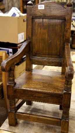 Appraisal: Oak Childs Carver Chair