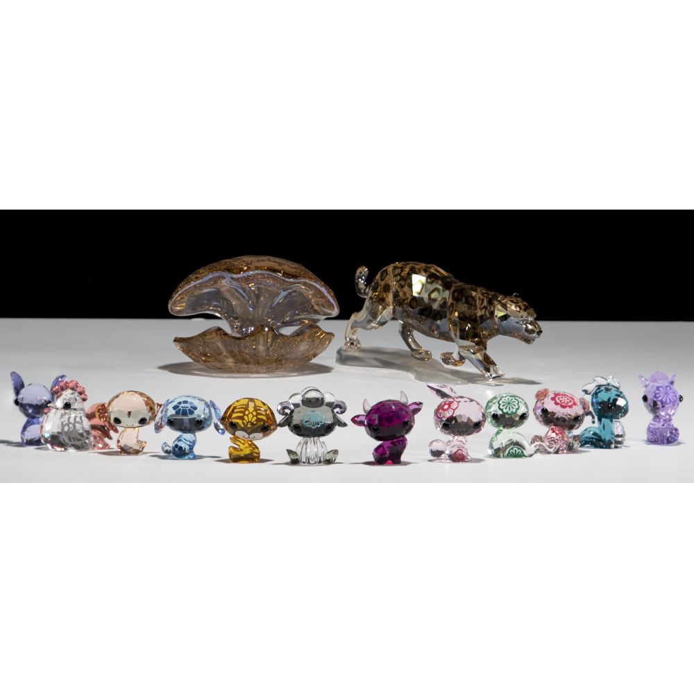 Appraisal: SWAROVSKI CRYSTAL ZODIAC LOVLOTS FIGURINE ASSORTMENT items with boxes including