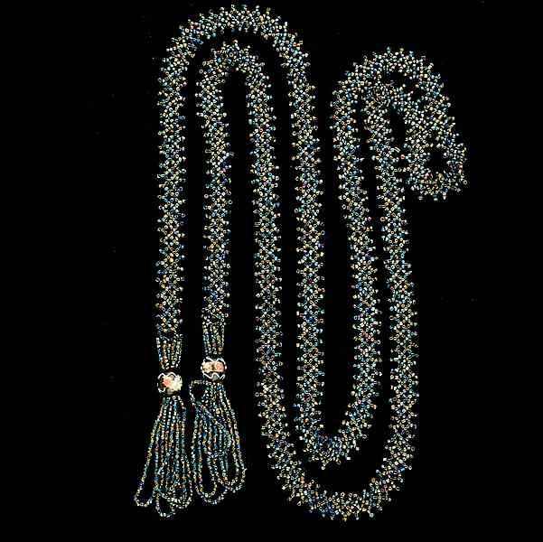 Appraisal: Beaded Rope Necklace An Unsigned vintage ca rope necklace all