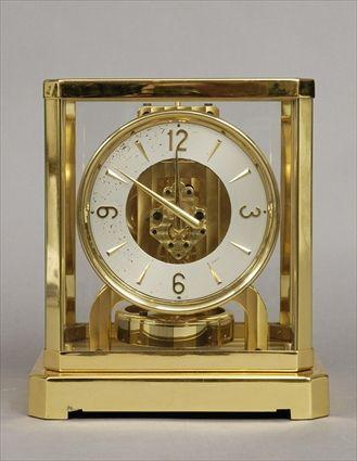 Appraisal: Le Coultre Co Brass and Glass Mantel Clock x in