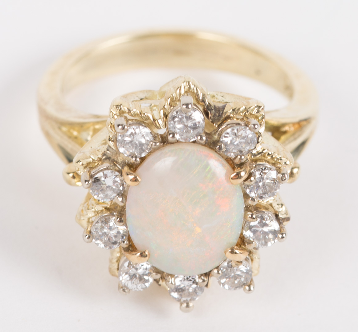 Appraisal: An Opal Diamond Ring k white gold size