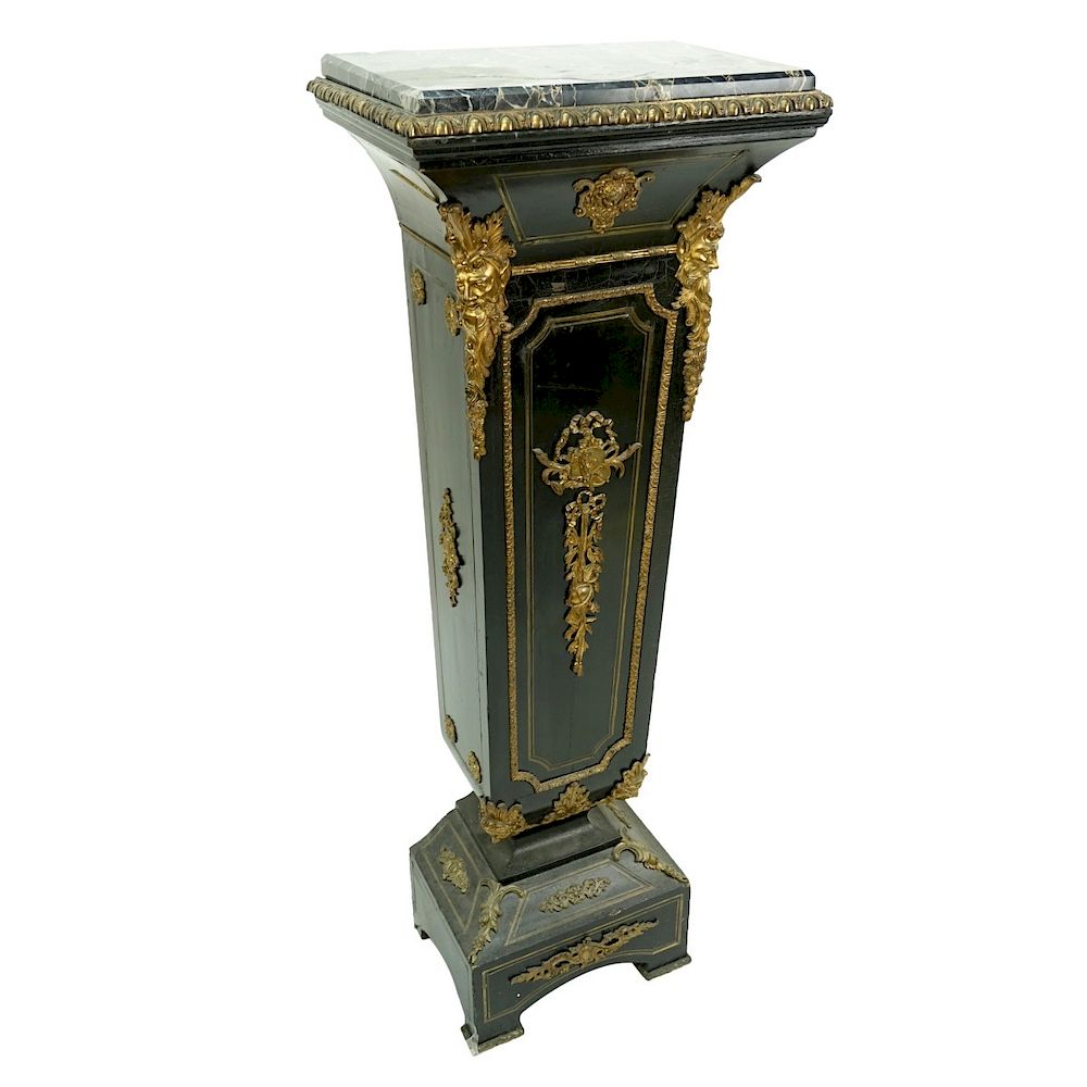 Appraisal: Napoleon III Style Marble Top Pedestal Early to Mid th