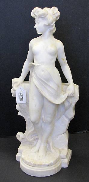 Appraisal: An Italian carved alabaster figure of a partially draped female