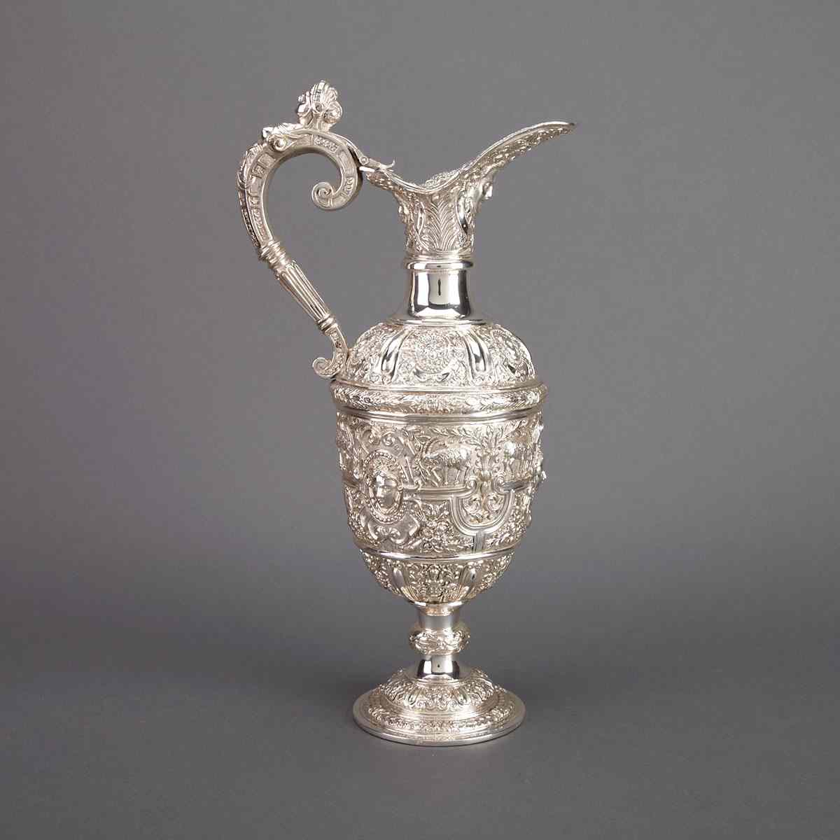 Appraisal: Victorian Silver Cellini Pattern Wine Jug Stephen Smith London height