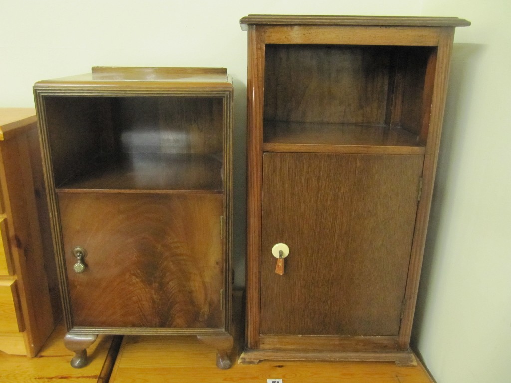 Appraisal: Two bedside cabinets and a carved stool