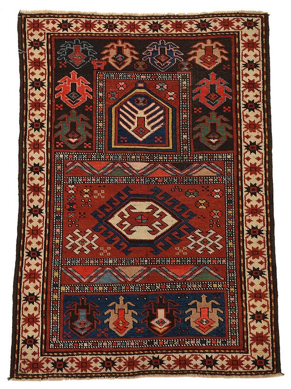 Appraisal: Karabagh Rug Caucasian early th century boteh diamond medallion with