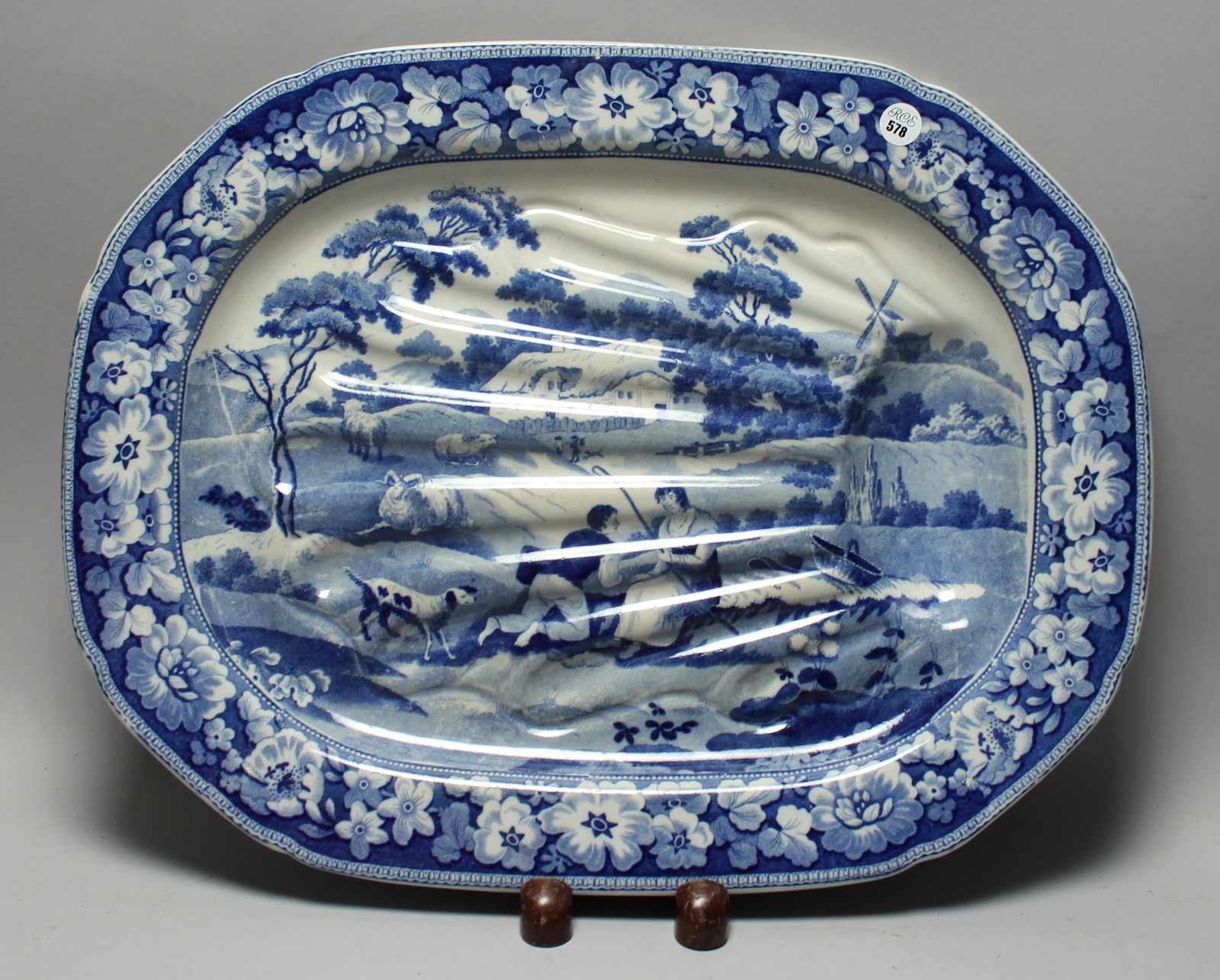 Appraisal: ENGLISH STAFFORDSHIRE WELL TREE PLATTER th CenturyIn medium blue and