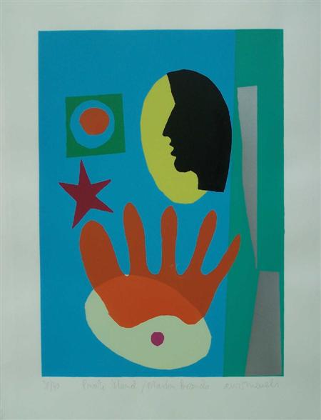 Appraisal: ADRIAN WISZNIEWSKI SCOTTISH B PRIVATE ISLAND - MARLON BRANDO Screenprint