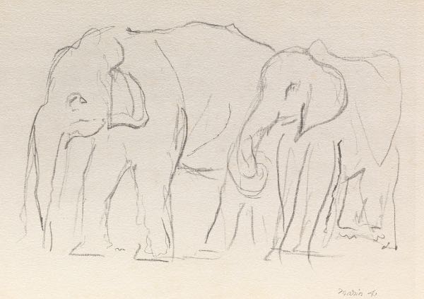 Appraisal: JOHN MARIN AMERICAN - x paper Elephants Print on a