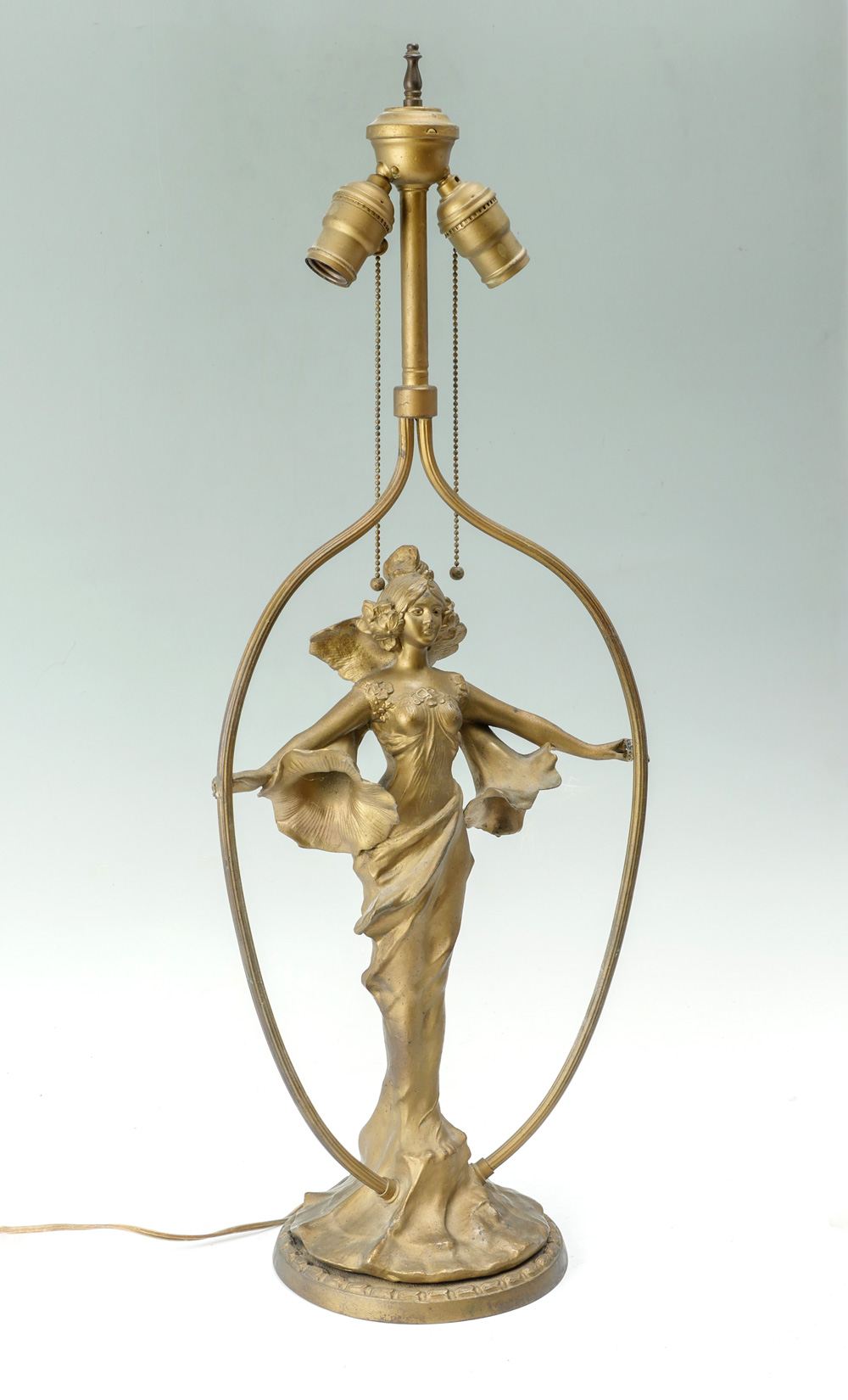 Appraisal: P L B G CO FEMALE CAST ART NOUVEAU LAMP