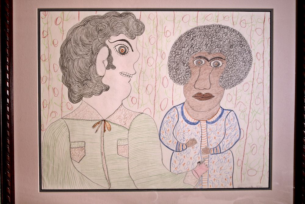 Appraisal: Outsider Art Inez Walker Bad Girl with Gun Walker Inez