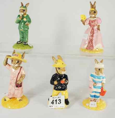 Appraisal: Royal Doulton Bunnykins Figures comprising the Fireman DB Cinderella DB