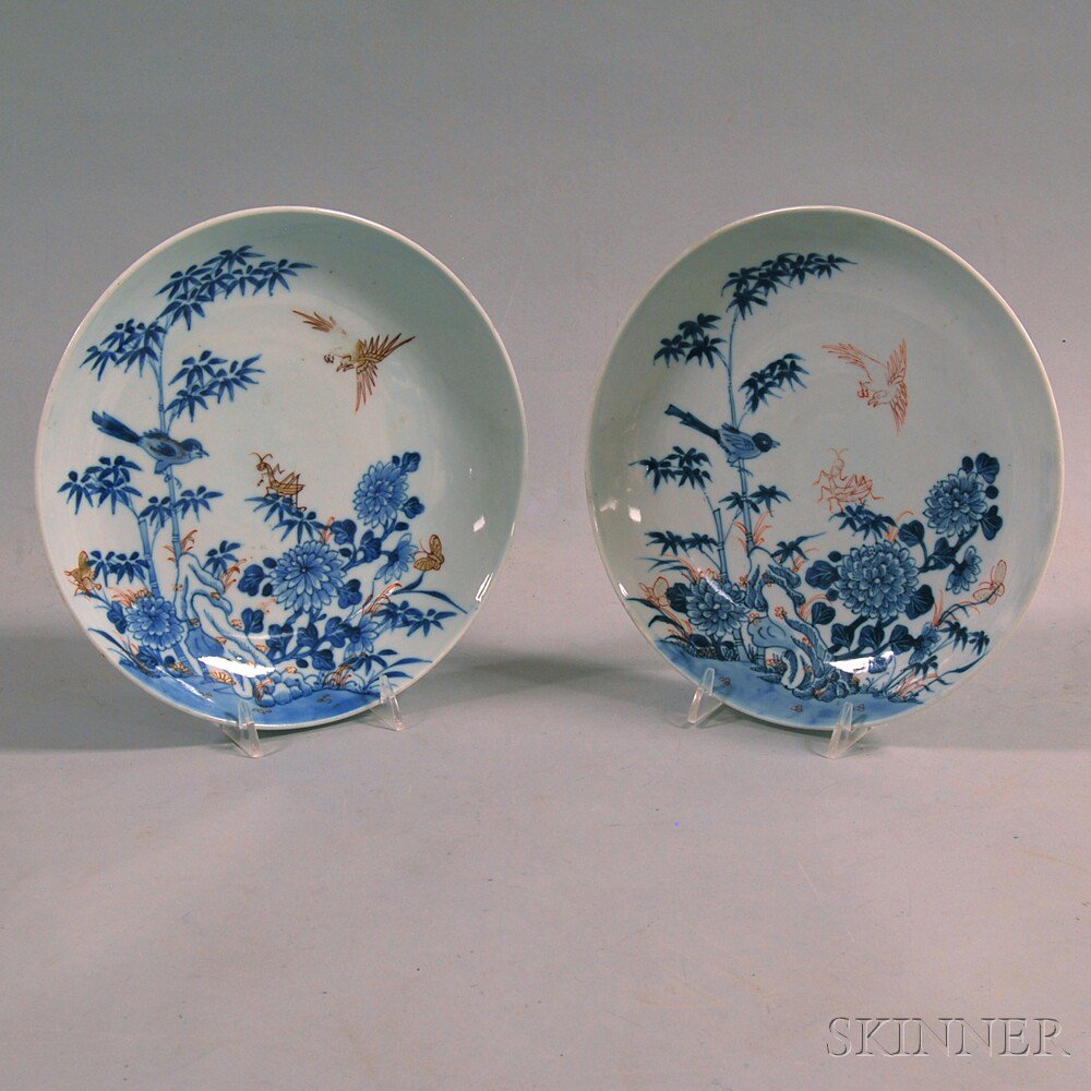 Appraisal: Pair of Blue and White Plates China possibly th century