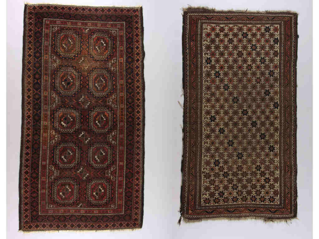 Appraisal: Two Antique Baluchi Rugs one with overall eight point stars