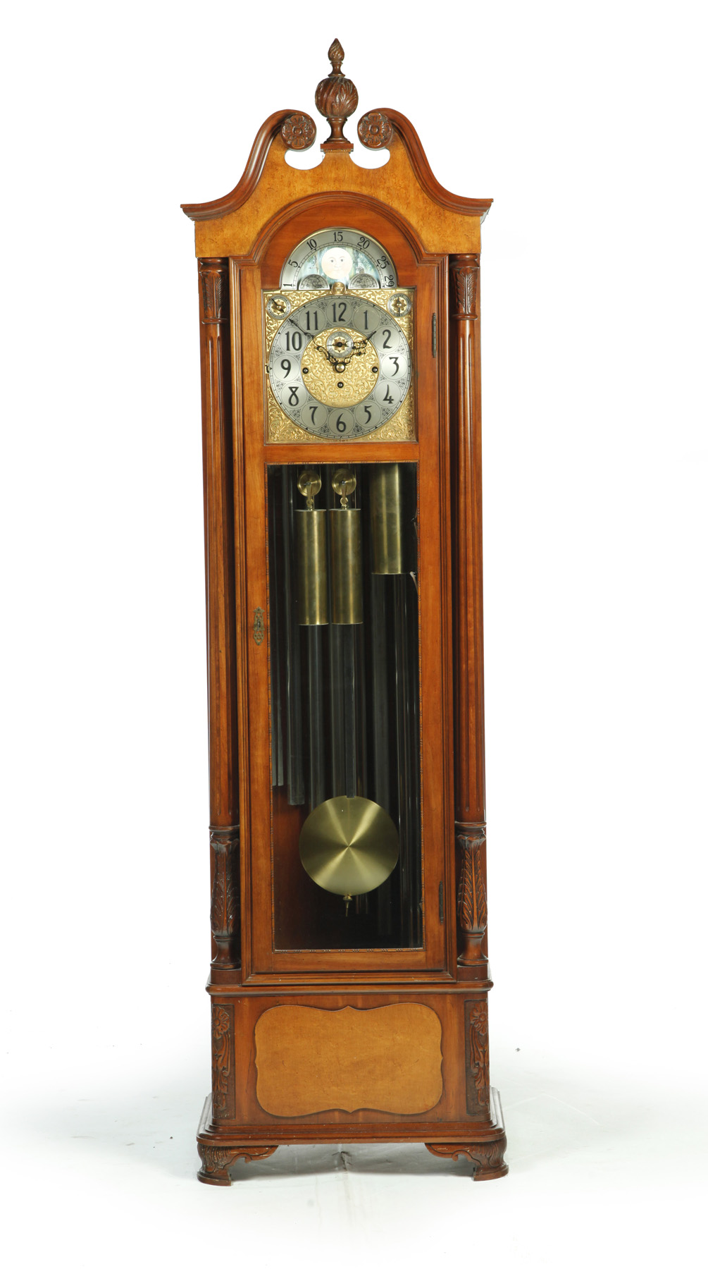 Appraisal: HERSCHEDE TALL CASE CLOCK American nd half- th century Cherry