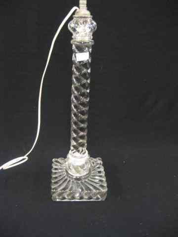 Appraisal: Crystal Table Lamp twist column decor '' possibly Baccarat