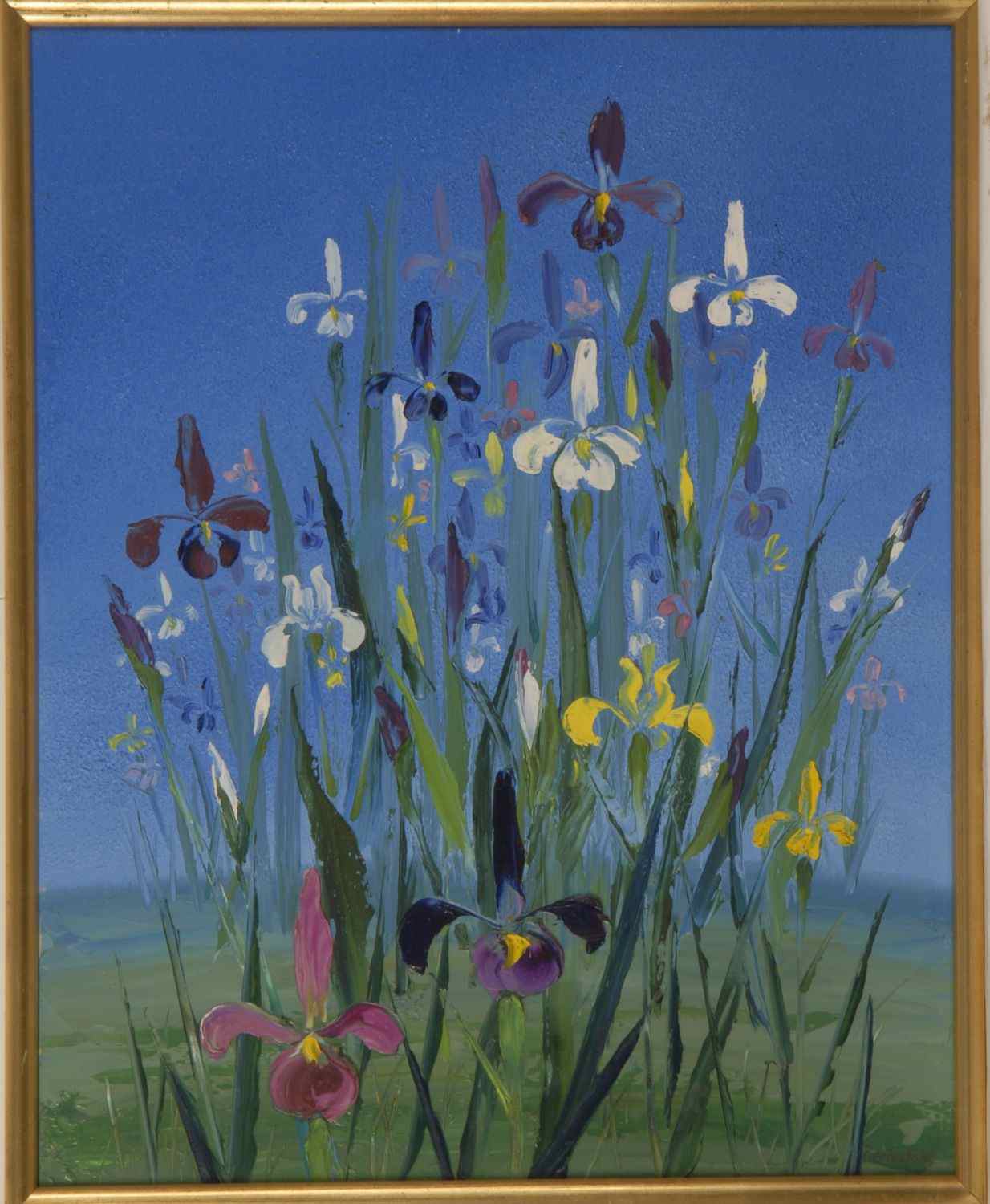 Appraisal: VIRGINIA BERRESFORDMartha's Vineyard - Irises in purples white and yellow