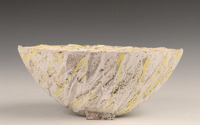 Appraisal: Barbara Collins British th Century Vaseraku with white and yellow