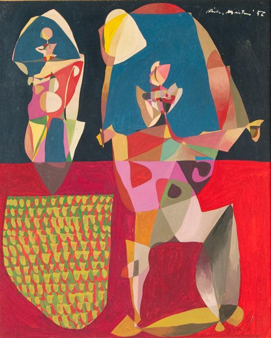 Appraisal: Keith Morrow Martin American - Two Figures gouache on board