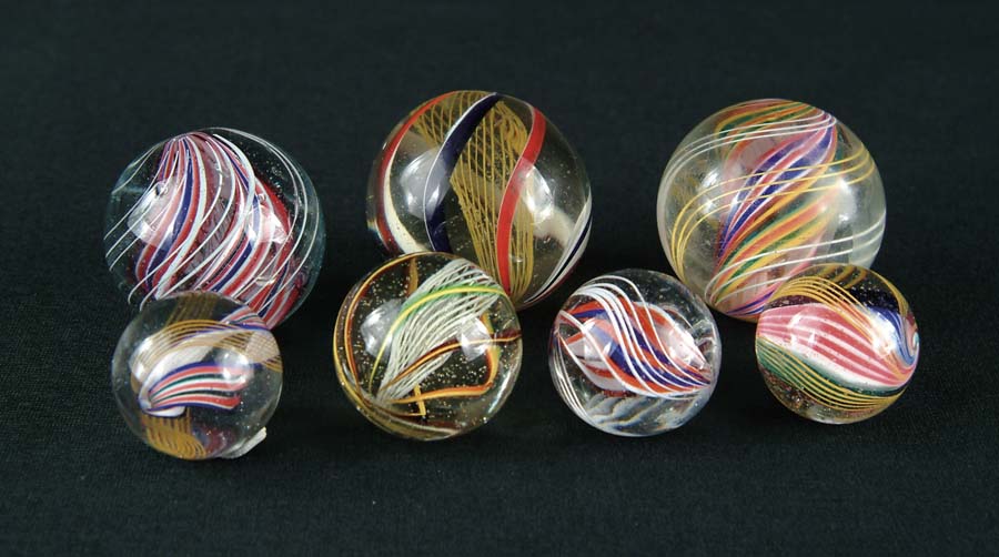 Appraisal: LOT OF SWIRL MARBLES This lot of seven Swirl marbles