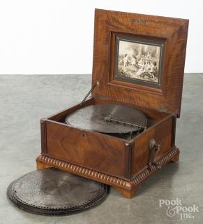 Appraisal: Polyphon disc music box late th c Pair of New