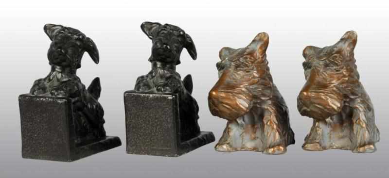 Appraisal: Lot of Pairs of Pot Metal Scottie Bookends Description Includes