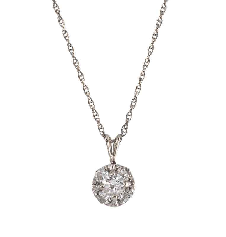 Appraisal: A WEAR IT DAILY DIAMOND NECKLACE K white gold necklace