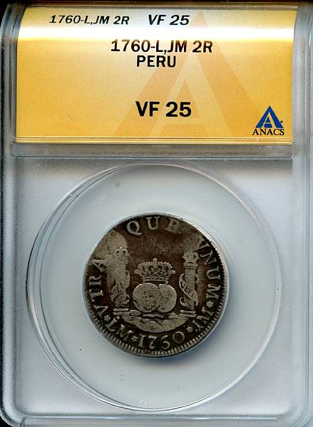 Appraisal: -L JM R Peru VF ANACS Lima Mint KM