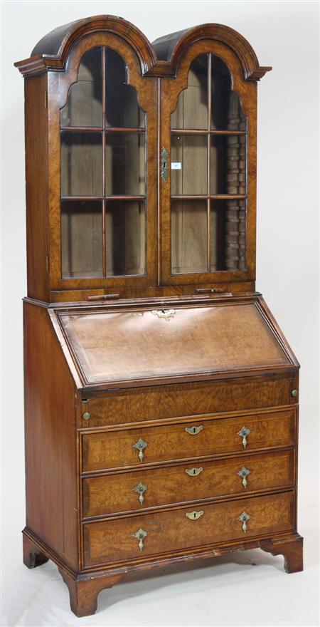 Appraisal: An early th century Queen Anne style bureau bookcase the