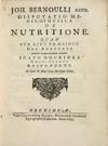 Appraisal: RARE MATHEMATICAL TREATISE - Johann Bernoulli 'Disputatio Medico-Physica de Nutritione