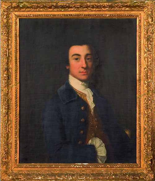 Appraisal: American or English late th c oil on canvas portrait