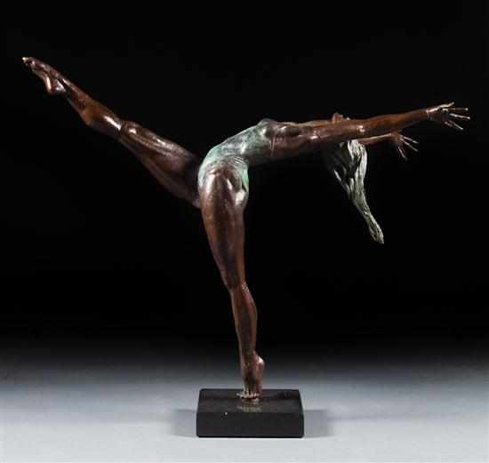 Appraisal: Barry Woods Johnston American b ''Ballerina '' bronze figure green