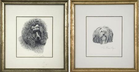 Appraisal: Artist Unknown THE LHASA APSO THE POODLE Two photoreproduction prints