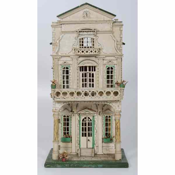 Appraisal: Doll Townhouse Continental early th century A Classical-style townhouse painted