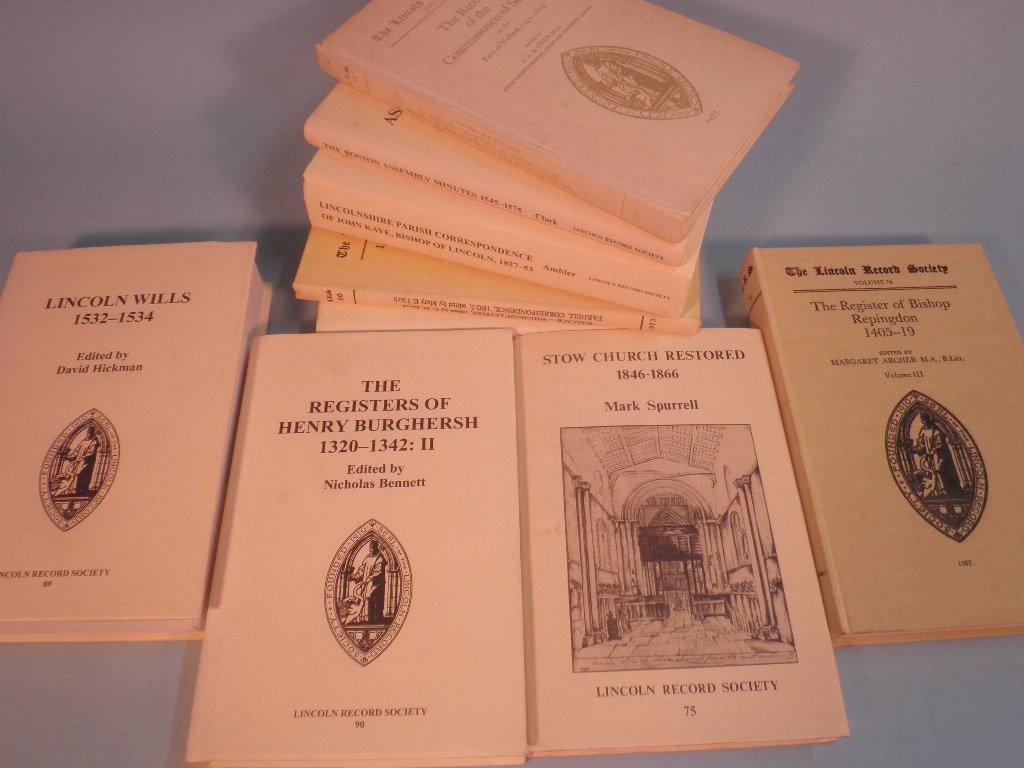 Appraisal: Nine books published by The Lincoln Record Society to include