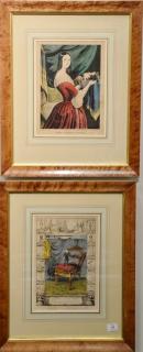 Appraisal: Currier Ives three hand colored lithographs GENL Tom Thumb Wife