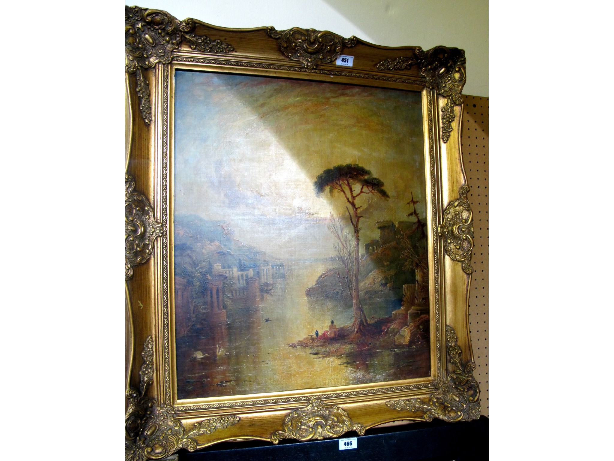 Appraisal: Classical Italianate scene oil on canvas