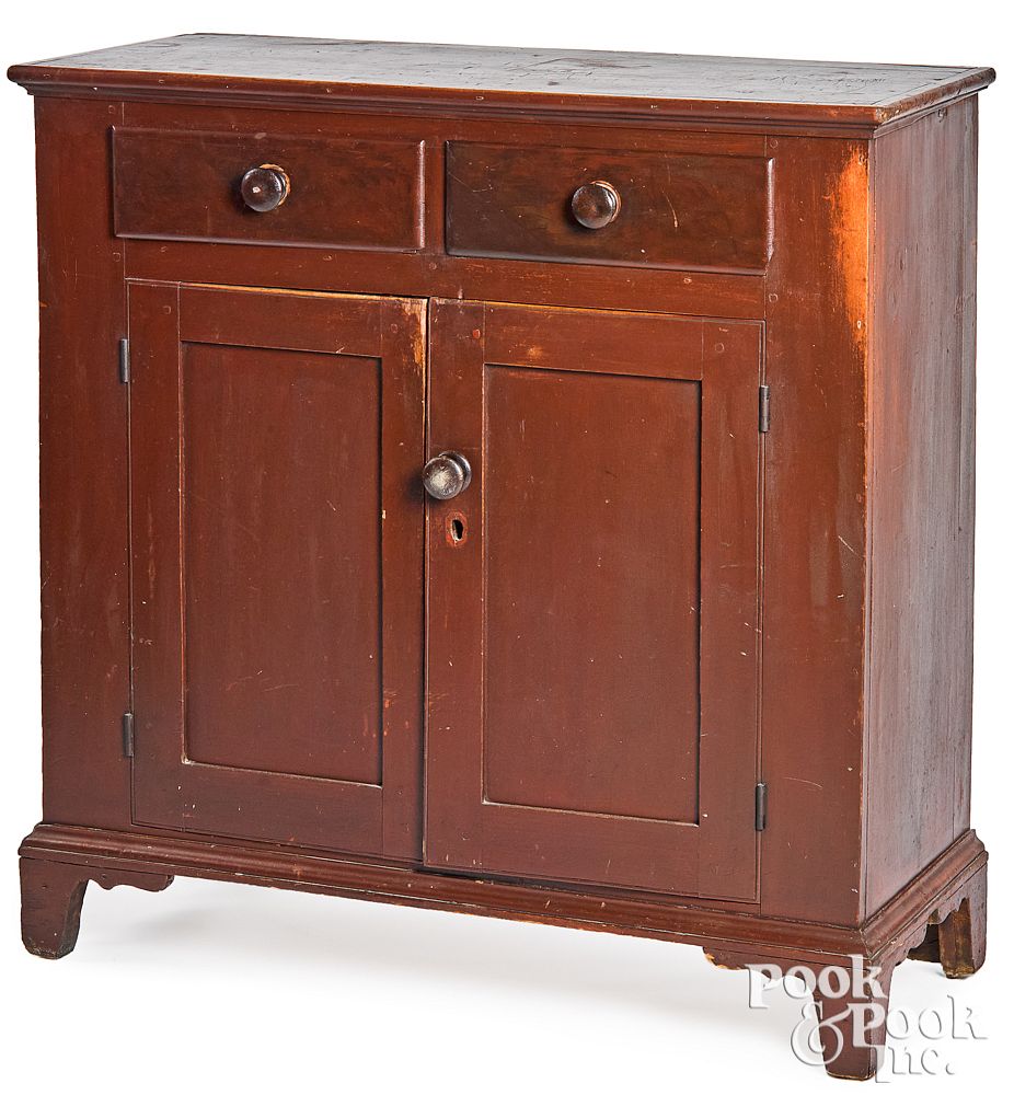 Appraisal: Pennsylvania painted pine jelly cupboard th c Pennsylvania painted pine