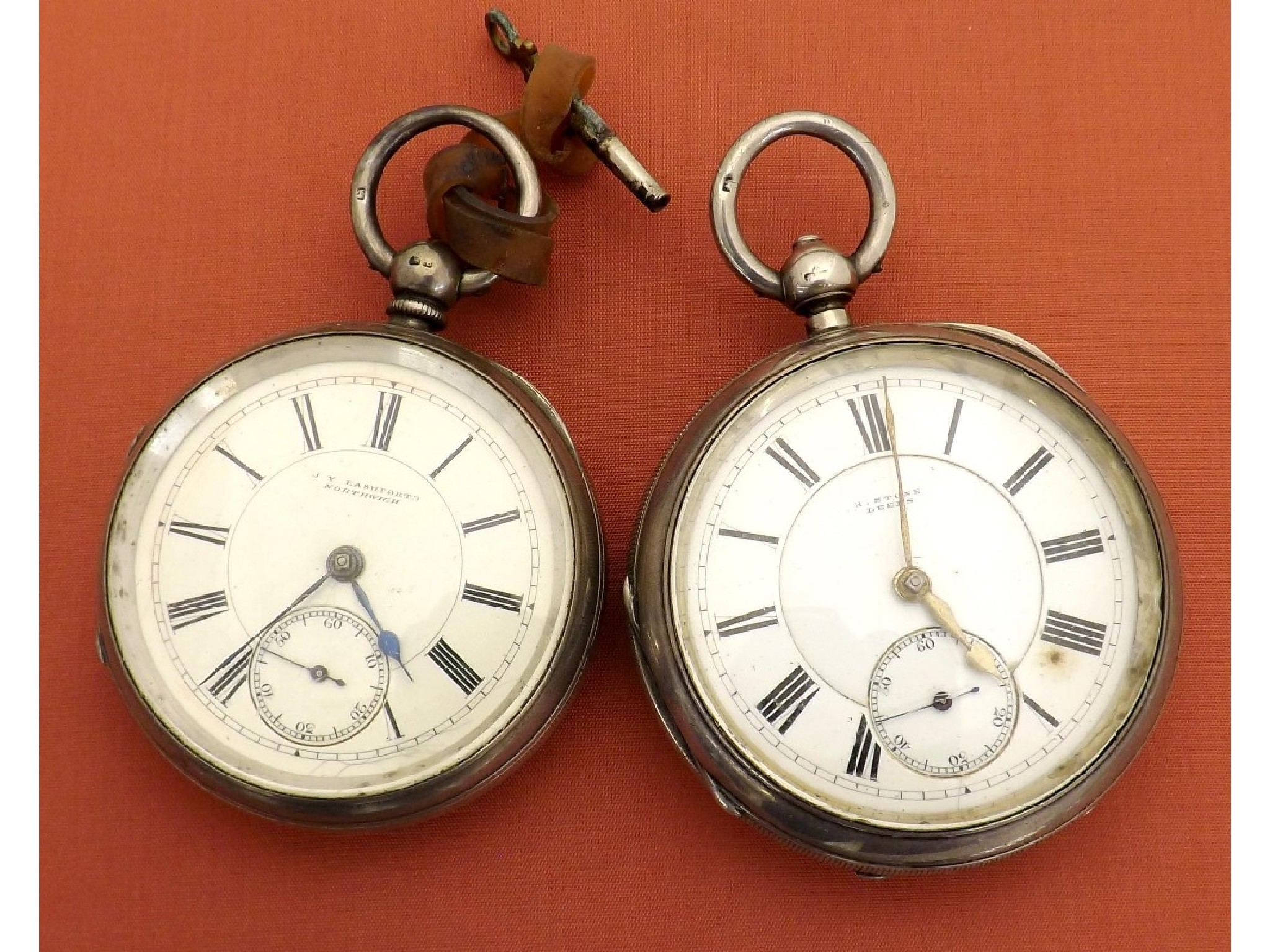 Appraisal: English silver fusee lever pocket watch Chester the movement signed