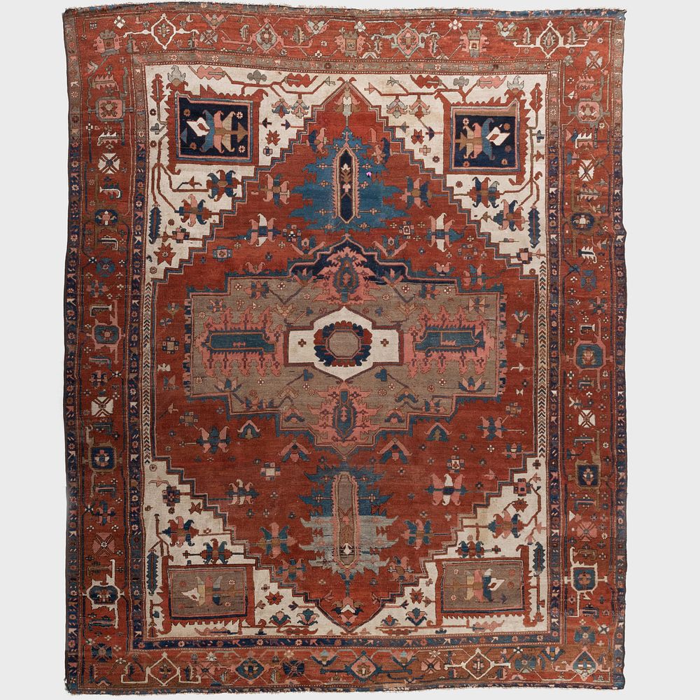 Appraisal: Persian Heriz Carpet ft in x ft Vojtech Blau NY