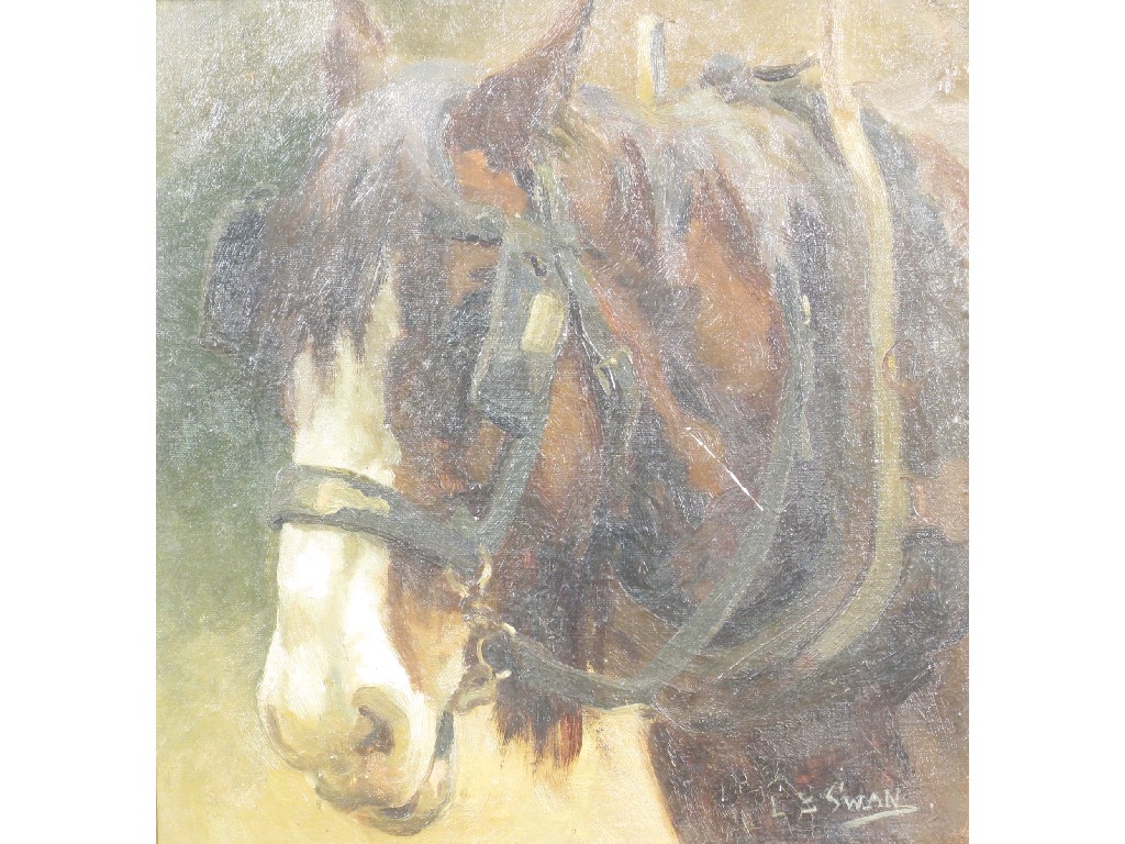 Appraisal: L B SWAN A Plough Horse signed oil on canvas