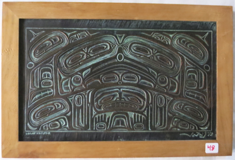 Appraisal: JOSEPH ILLIG COPPER RELIEF Seattle Washington st century Salmon and