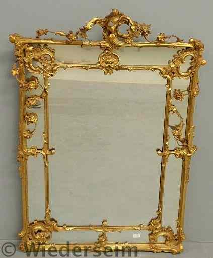 Appraisal: Gilt decorated Rococo mirror c x