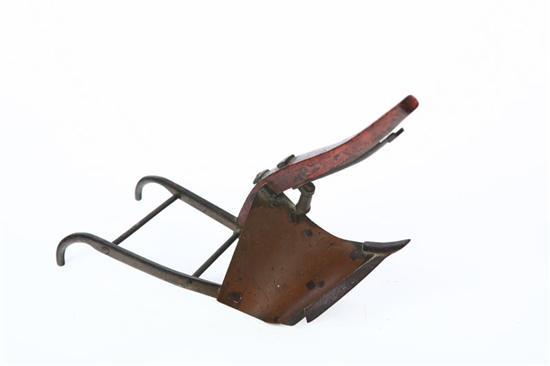 Appraisal: SALESMAN'S SAMPLE PLOW American late th-early th century oak brass