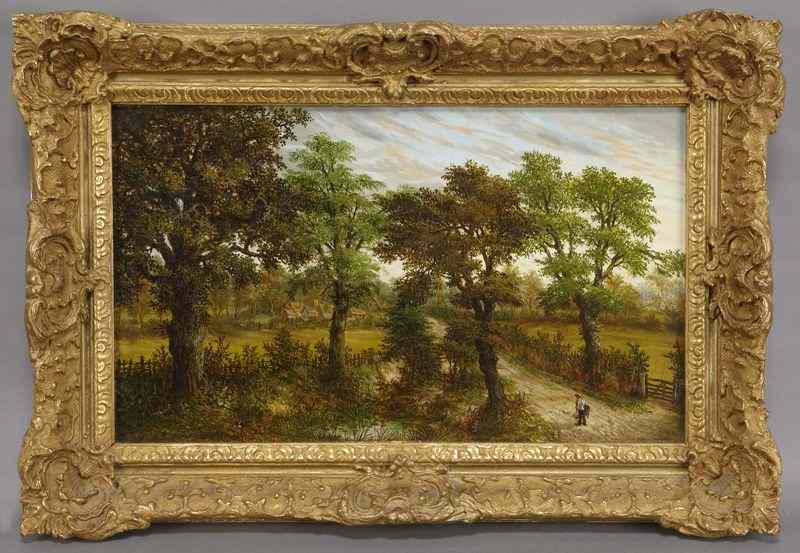 Appraisal: William R Stone oil painting on canvasdepicting wooded landscape with