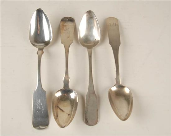 Appraisal: Four New England Coin Silver Serving Spoons one by O