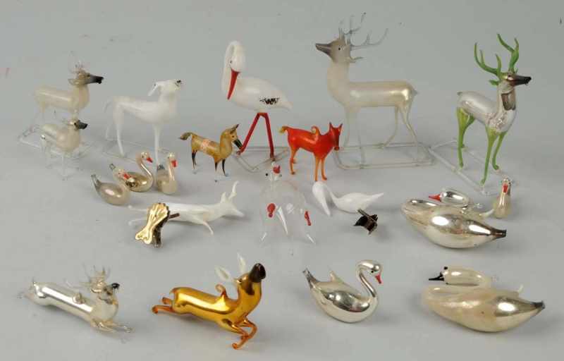 Appraisal: Lot of Free Blown Christmas Decorations Description Mostly deer and