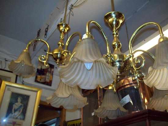 Appraisal: TWO BRASS CHANDELIERS