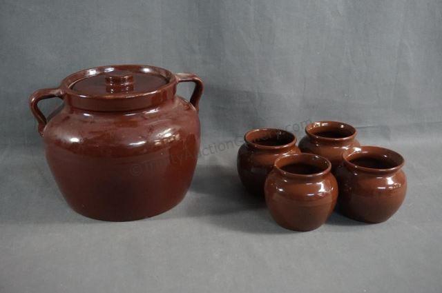 Appraisal: c 's- 's is a quart crock stoneware brown glazed